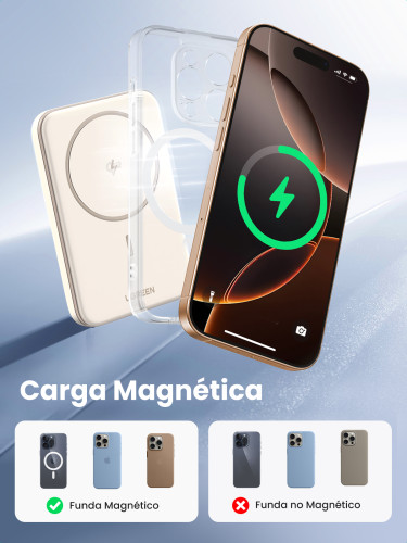 Ugreen 25207 batería externa 5000 mAh Cargador inalámbrico Negro - Imagen 22