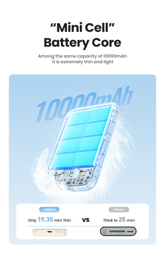 Ugreen 25208 batería externa 10000 mAh Cargador inalámbrico Beige - Imagen 5