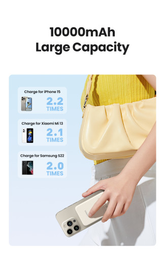 Ugreen 25208 batería externa 10000 mAh Cargador inalámbrico Beige - Imagen 6