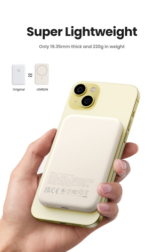 Ugreen 25208 batería externa 10000 mAh Cargador inalámbrico Beige - Imagen 8
