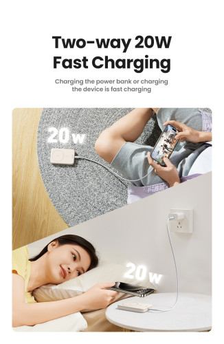 Ugreen 25208 batería externa 10000 mAh Cargador inalámbrico Beige - Imagen 11