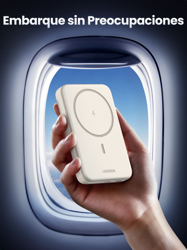 Ugreen 25208 batería externa 10000 mAh Cargador inalámbrico Beige - Imagen 23