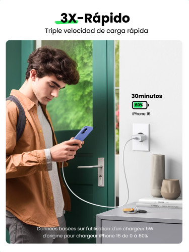 Ugreen 60450 cargador de dispositivo móvil Universal Blanco Corriente alterna Carga rápida Interior - Imagen 6