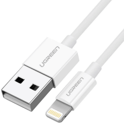 Ugreen cable USB 2.0 A lightning 2m, 5V/2.4A iPhone 7 / 7plus / 6S/ 6 / 6 Plus, iPhone 5s/5c/5, iPad Mini/Mini 2, iPad 1 m Blanco - Imagen 2