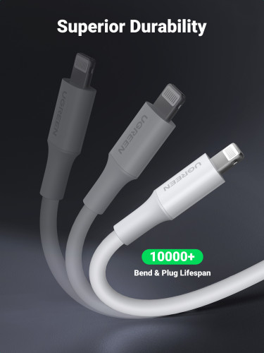 Ugreen cable USB 2.0 A lightning 2m, 5V/2.4A iPhone 7 / 7plus / 6S/ 6 / 6 Plus, iPhone 5s/5c/5, iPad Mini/Mini 2, iPad 1 m Blanco - Imagen 9