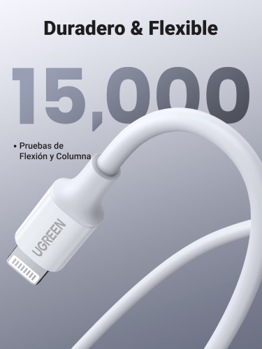 Ugreen 10493 cable de conector Lightning 1 m Blanco - Imagen 8