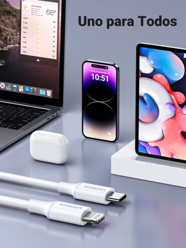 Ugreen 10493 cable de conector Lightning 1 m Blanco - Imagen 9