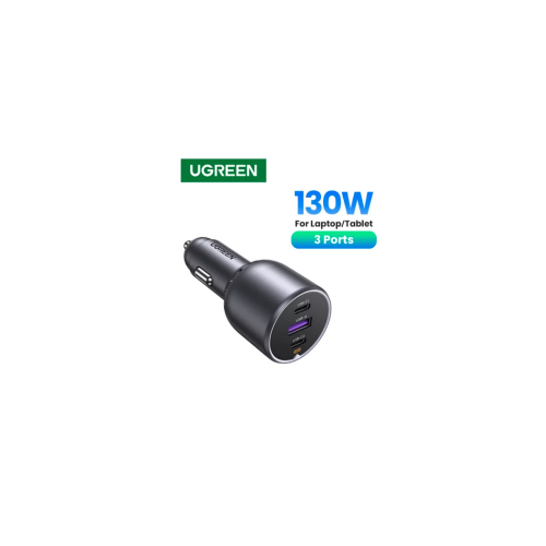 Ugreen 130W 3-Port Fast Car Char gray Auriculares, Ordenador portátil, Teléfono móvil, Portátil, Batería portátil, Teléfono Gris Encendedor de cigarrillos Auto - Imagen 3