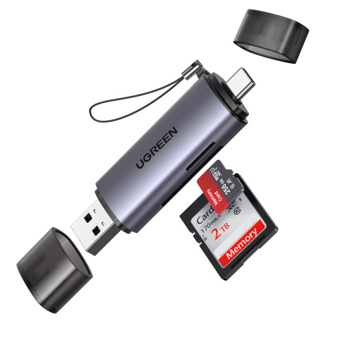 Ugreen 50706 lector de tarjeta USB/Micro-USB Plata - Imagen 3