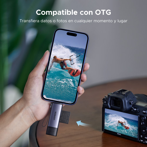 Ugreen 50706 lector de tarjeta USB/Micro-USB Plata - Imagen 7