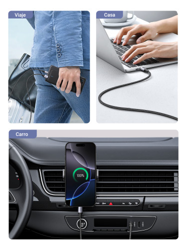 Ugreen 60126 cable USB 1 m USB C USB A Negro, Gris - Imagen 9