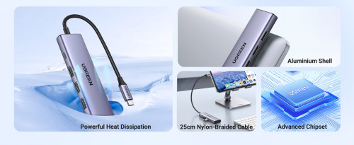 Ugreen 20956A hub de interfaz USB Tipo C 5000 Mbit/s Plata - Imagen 12