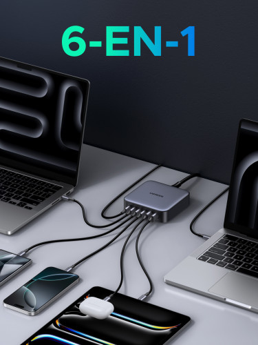 Ugreen Nexode Universal Negro, Gris Corriente alterna Carga rápida Interior - Imagen 13