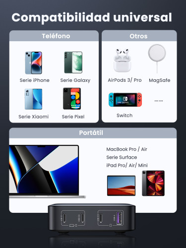 Ugreen Nexode Universal Gris Corriente alterna Carga rápida Interior - Imagen 7