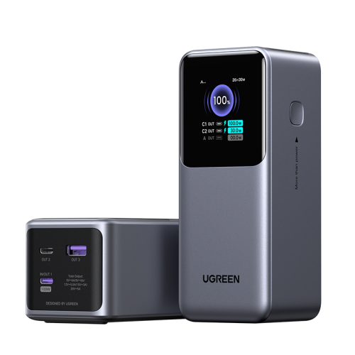 Ugreen 20000mAh 130W Fast Charging Powerbank Litio Gris - Imagen 4