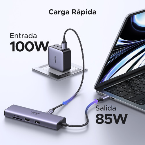 Ugreen 60515 base para portátil y replicador de puertos Alámbrico USB 3.2 Gen 1 (3.1 Gen 1) Type-C Gris - Imagen 15