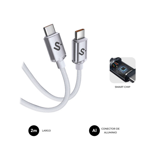 SUBBLIM CABLE OPTIMUS 60W C-C 2m WHITE - Imagen 2