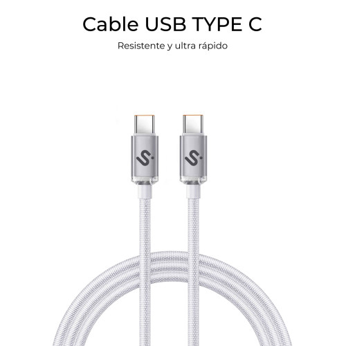 SUBBLIM CABLE OPTIMUS 60W C-C 2m WHITE - Imagen 5