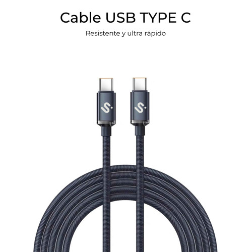 SUBBLIM CABLE OPTIMUS 60W C-C 2m BLACK - Imagen 5