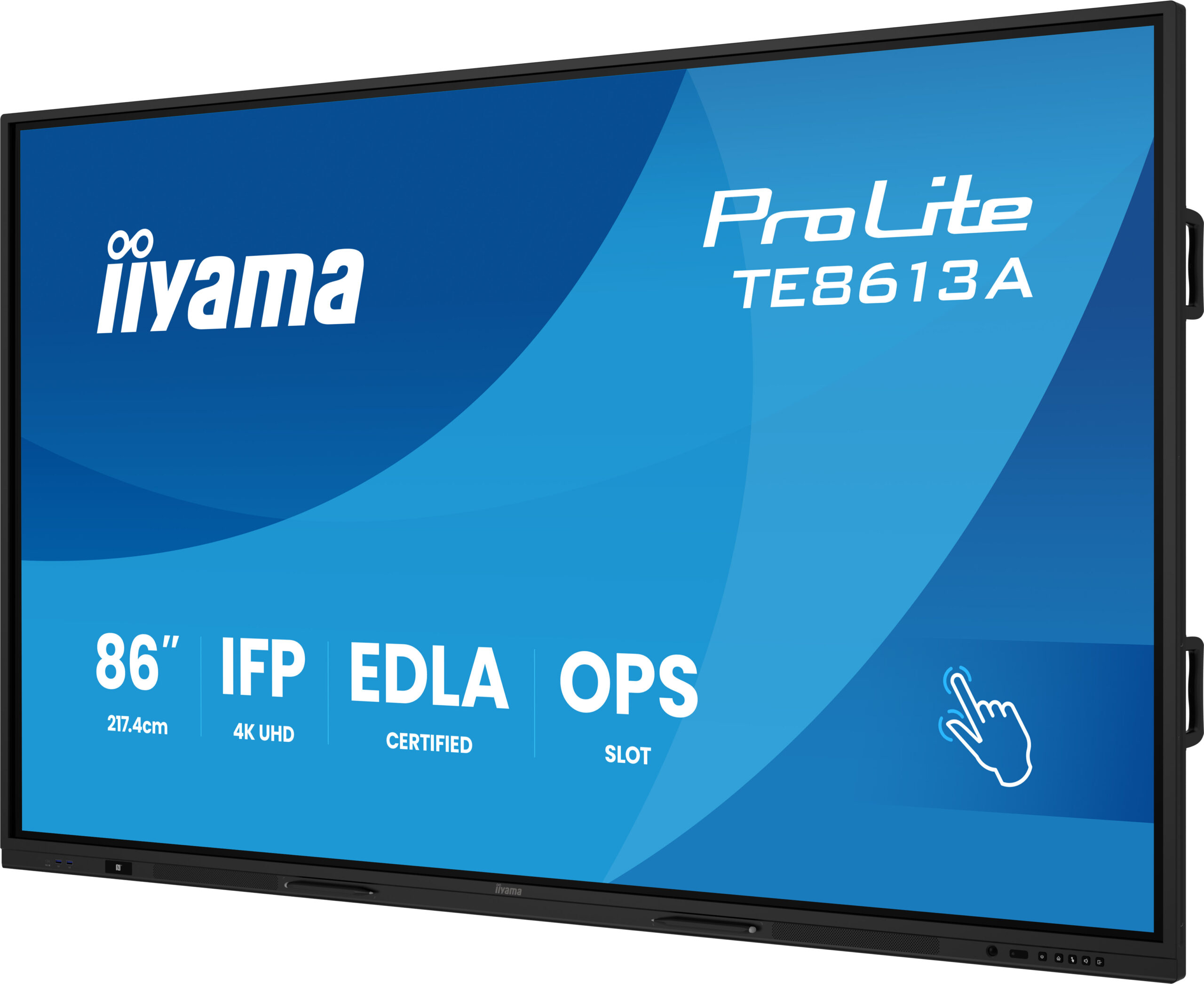 PANTALLA INTERACTIVA 86" EDLA, ANDROID 14, 8/128GB UHD IPS, MM 2X 20W + 20W SUBWR, 2X HDMI, DP , 2X USB-C, 450CD/M, HORIZ , MEDIA PLAY USB PORTS, ANTIGLARE, LAN, RS232C, IIWARE WIFI-6/BT 5.0, OPS SLOT, VESA 400X400 (MOUNT INCLUDED) (TE8613A-B1AG) - Imagen 19