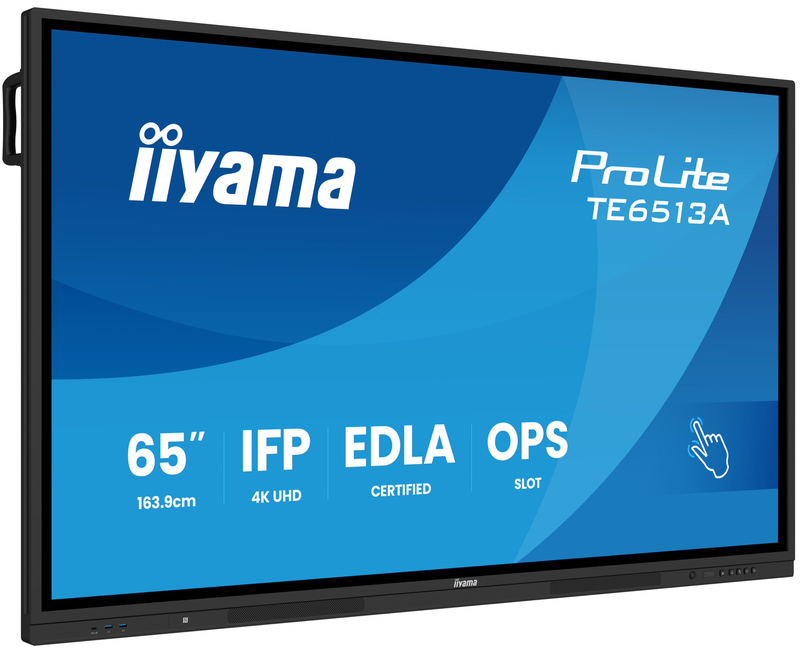PANTALLA INTERACTIVA 65" EDLA, ANDROID 14, 8/128GB UHD IPS, MM 2X 20W + 20W SUBWR, 2X HDMI, DP , 2X USB-C, 450CD/M, HORIZ , MEDIA PLAY USB PORTS, ANTIGLARE, LAN, RS232C, IIWARE WIFI-6/BT 5.0, OPS SLOT, VESA 400X400 (MOUNT INCLUDED) (TE6513A-B1AG) - Imagen 19