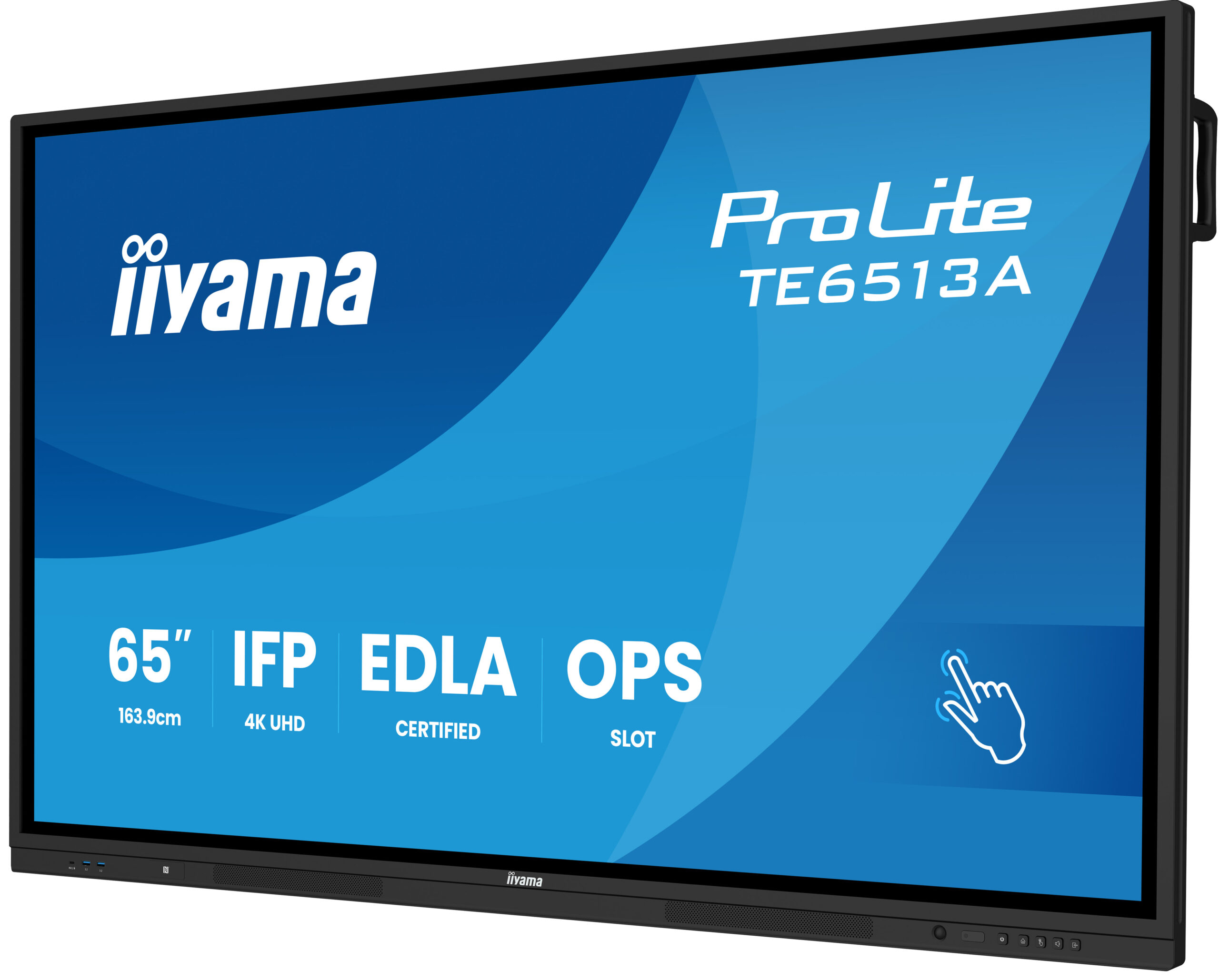 PANTALLA INTERACTIVA 65" EDLA, ANDROID 14, 8/128GB UHD IPS, MM 2X 20W + 20W SUBWR, 2X HDMI, DP , 2X USB-C, 450CD/M, HORIZ , MEDIA PLAY USB PORTS, ANTIGLARE, LAN, RS232C, IIWARE WIFI-6/BT 5.0, OPS SLOT, VESA 400X400 (MOUNT INCLUDED) (TE6513A-B1AG) - Imagen 20