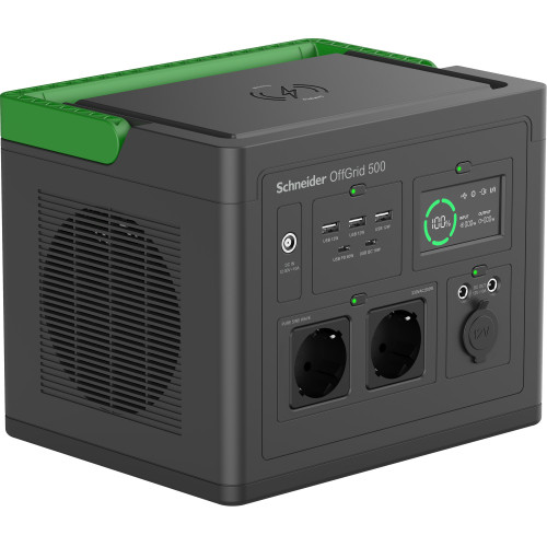 SCHNEIDER OFFGRID PORTABLE POWER STATION 500, 517 WH LITHIUM-ION, 2 SCHUKO, SINEWAVE - Imagen 3