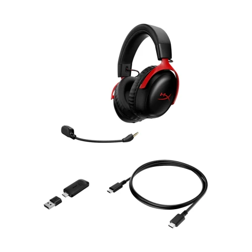 HyperX Auriculares inalámbricos Cloud III S: auriculares gaming (color negro-rojo) - Imagen 5