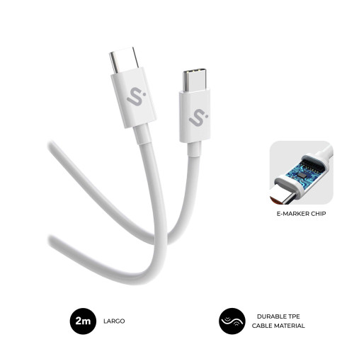 SUBBLIM CABLE PLUS 100W C-C 2m WHITE - Imagen 2