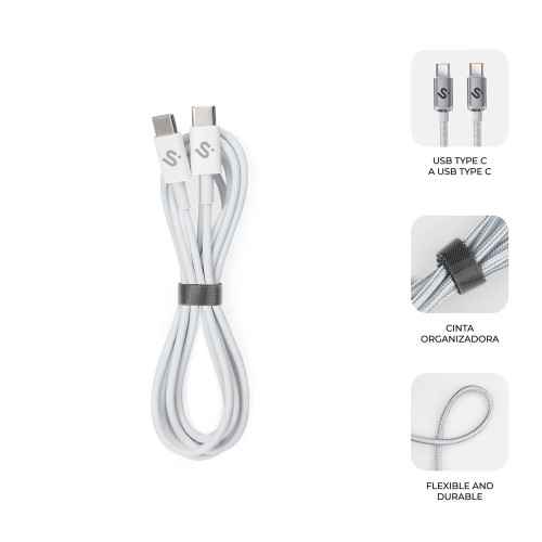 SUBBLIM CABLE PLUS 100W C-C 2m WHITE - Imagen 4
