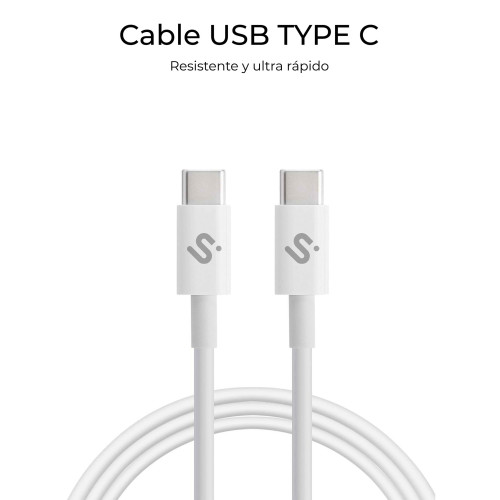 SUBBLIM CABLE PLUS 100W C-C 2m WHITE - Imagen 5