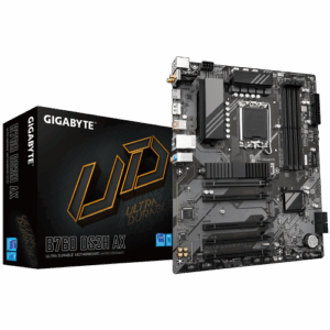 GIGABYTE B760 DS3H AX Placa Base - Compatible con procesadores Intel Core de 14ª generación, VRM digital de 8+2+1 fases, hasta 7600MHz DDR5 (OC), 2x PCIe 4.0 M.2, Wi-Fi 6E, LAN GbE, USB 3.2 Gen 2x2