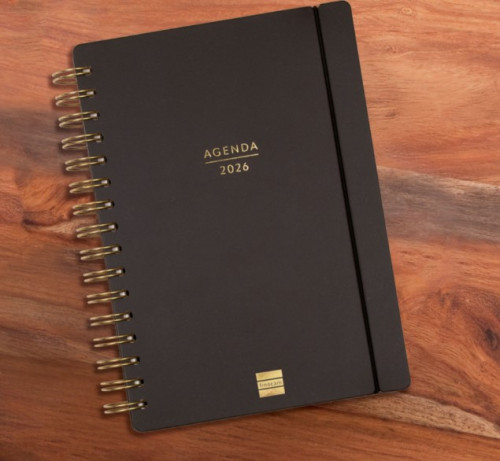 AGENDA 16 MESES SEPTIEMBRE 2025-DICIEMBRE 2026 HAIKU E10-155X212 SEMANA VISTA HORIZONTAL NEGRO+ FINOCAM 627400126 - Imagen 3