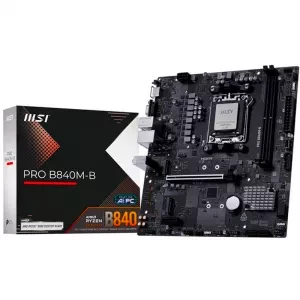 PLACA MSI PRO B840M-B,AMD,AM5,B840,4DDR5,256GB,1HDMI,4SATA3+2M.2,GBLAN,4USB3.2,MATX