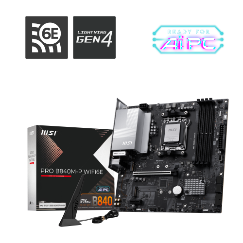 MSI PRO B840M-P WIFI6E placa base AMD B840 Zócalo AM5 micro ATX - Imagen 6