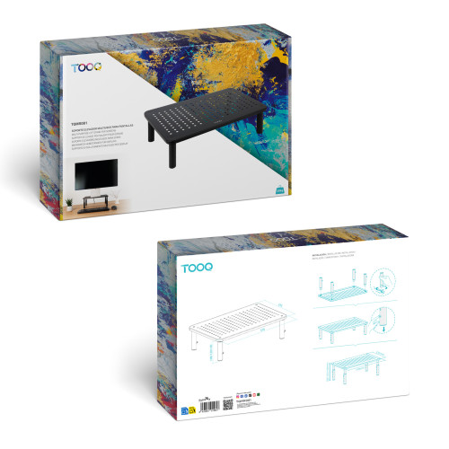 TooQ Soporte Elevador Multiusos para Monitor/Portátil, Negro - Imagen 8
