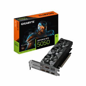 GIGABYTE GeForce RTX 5050 OC Low Profile 8G Tarjeta Gráfica - 8GB GDDR6, 128bit, PCI-E 5.0, 2587MHz Frecuencia del núcleo, 2 x DP, 2 x HDMI, NVIDIA DLSS 4, GV-N5050OC-8GL