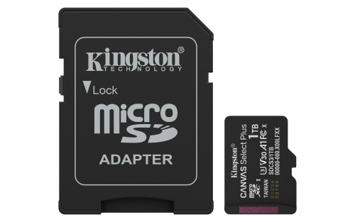 Kingston Technology 1TB microSDXC Canvas Select Plus Gen3 150MB/s A1 (Incluye adaptador de SD)