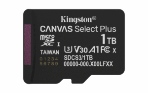 Kingston Technology 1TB micSDXC Canvas Select Plus Gen3 150R A1 (Adaptador de SD no incluido)