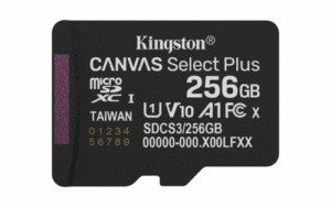 Kingston Technology 256GB micSDXC Canvas Select Plus Gen3 150R A1 (Adaptador de SD no incluido)