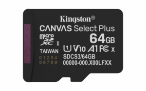Kingston Technology 64GB micSDXC Canvas Select Plus Gen3 100R A1 (Adaptador de SD no incluido)