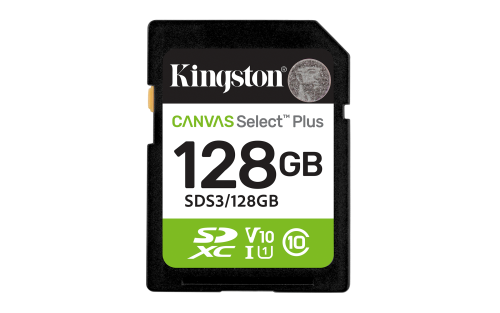 Kingston Technology 128 GB SDXC Canvas Select Plus Gen3 150 MB/s C10 UHS-I U1 V10