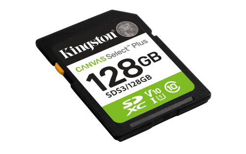 Kingston Technology 128 GB SDXC Canvas Select Plus Gen3 150 MB/s C10 UHS-I U1 V10 - Imagen 3