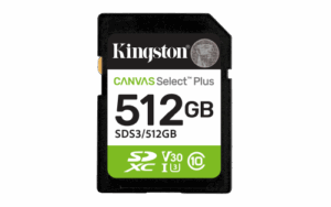 Kingston Technology 512 GB SDXC Canvas Select Plus Gen3 150 MB/s C10 UHS-I U3 V30