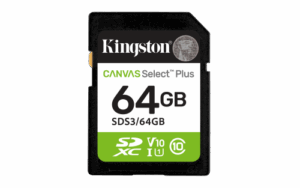 Kingston Technology 64 GB SDXC Canvas Select Plus Gen3 100 MB/s C10 UHS-I U1 V10