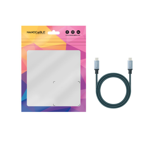 Nanocable Cable USB 3.2 Gen2x2 20Gbps 5A/100W, 4K/60Hz, USB-C/M-USB-C/M, Gris/Negro, 3 m - Imagen 5