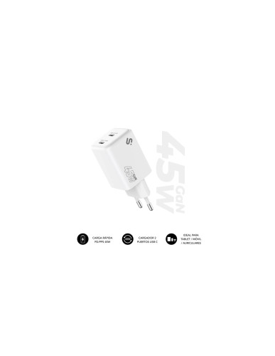 SUBBLIM CARGADOR GAN 45W CHARGER USB C+C - Imagen 2