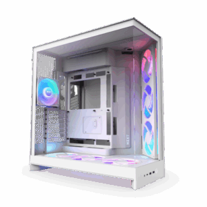 CAJA NZXT H9 FLOW RGB+ (2025) DUAL-CHAMBER MID-TOWER CASE W/ RGB FANS & CONTROLLER - ALL WHITE
