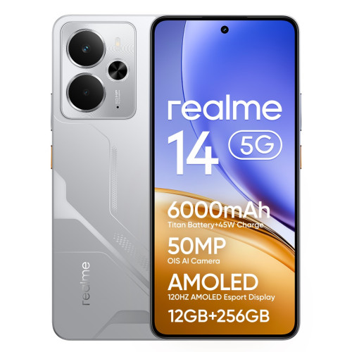 realme 14 16,9 cm (6.67") Android 15 5G 12 GB 256 GB 6000 mAh Plata - Imagen 10