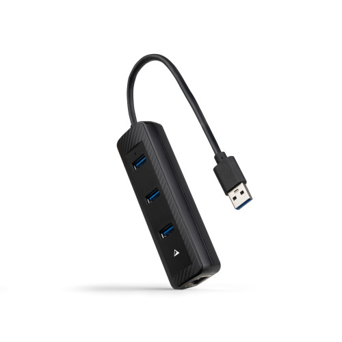 NANOCABLE HUB USB3.0 3xUSB3.0+RJ45 USB-A/M-RJ45/H NEGRO 15CM - Imagen 2